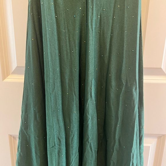 Hellymoon Dark Green Mermaid Spaghetti Strap Long Prom Dress w/ Appliqués Size 2 - Picture 14 of 16